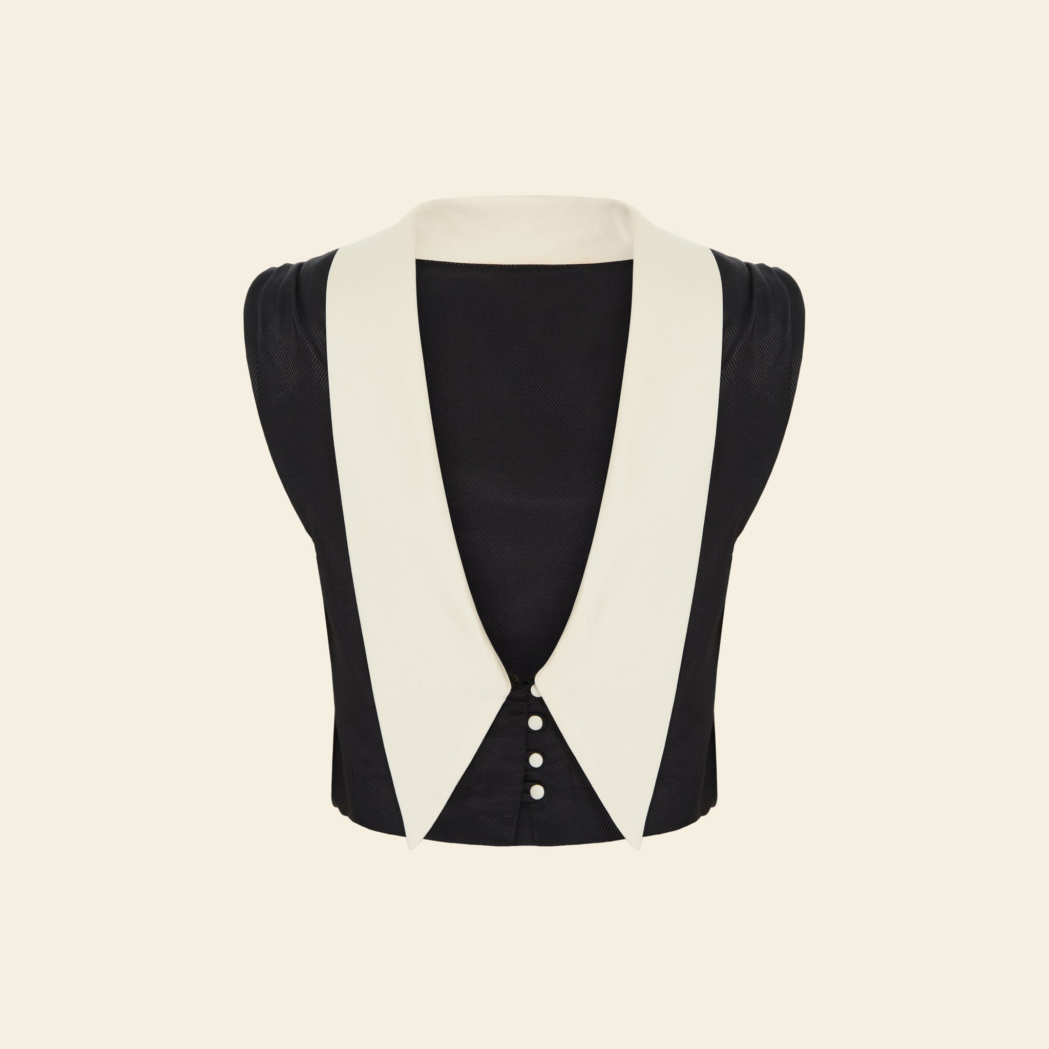 Blusa Gola Escafrando Lapela Creme — still 1