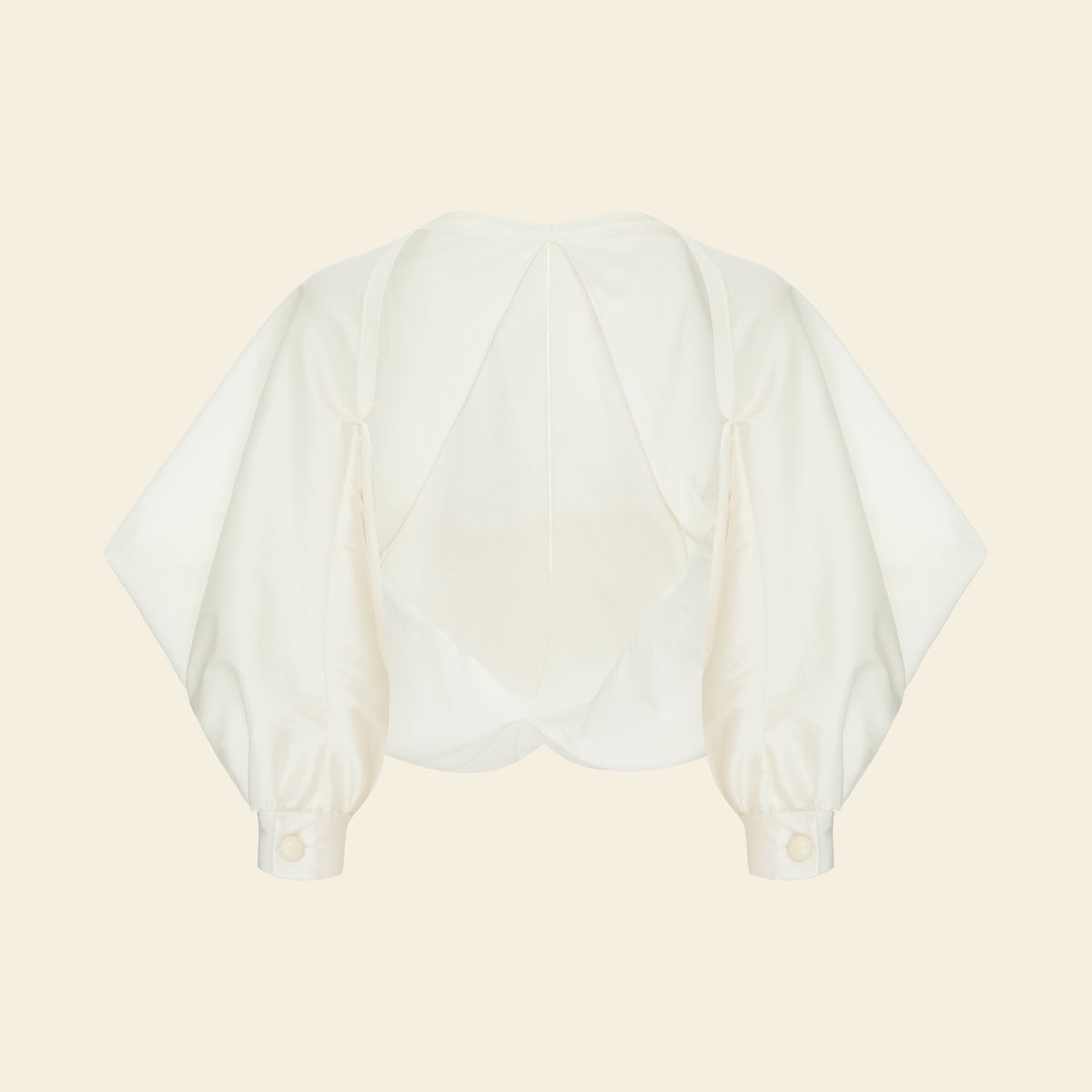 Bolero Manga Bufante Off-white — still frente