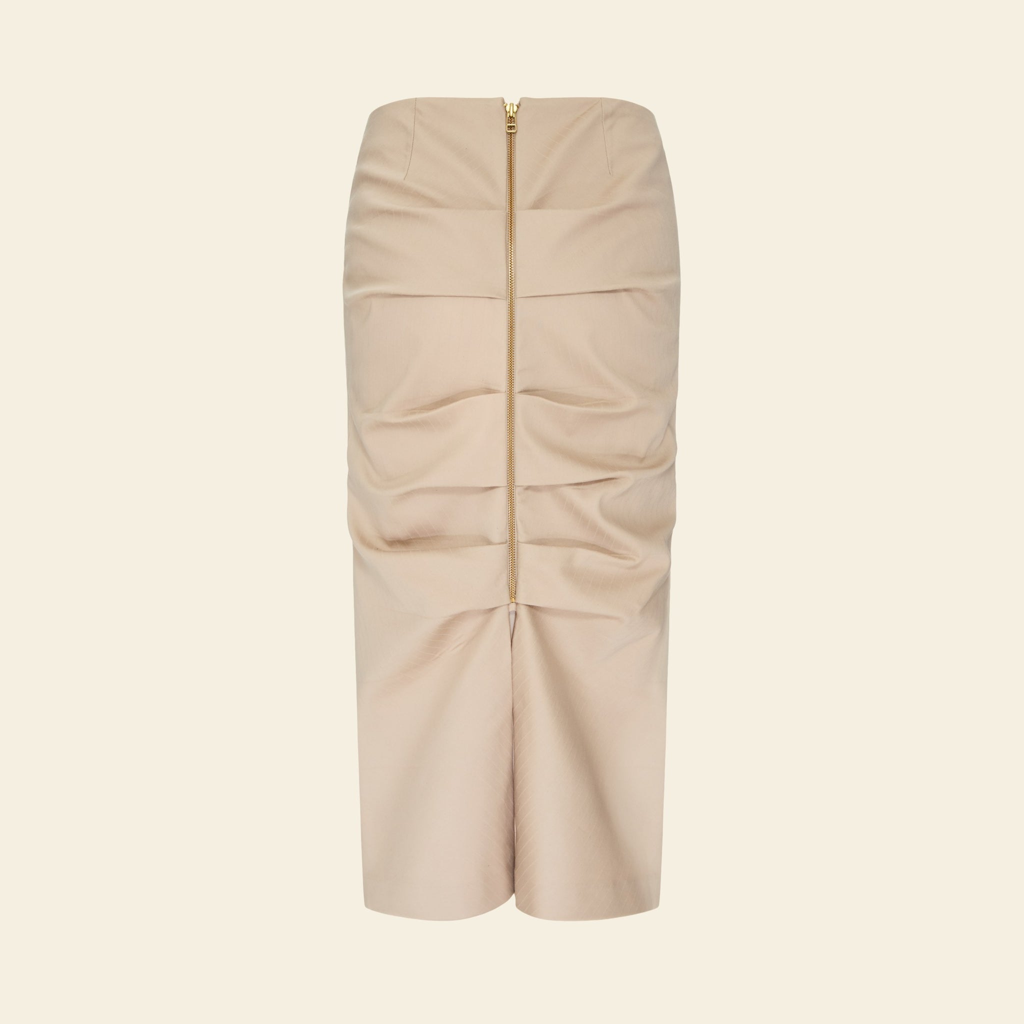 Saia Lápis Midi Franzida Creme — still 1