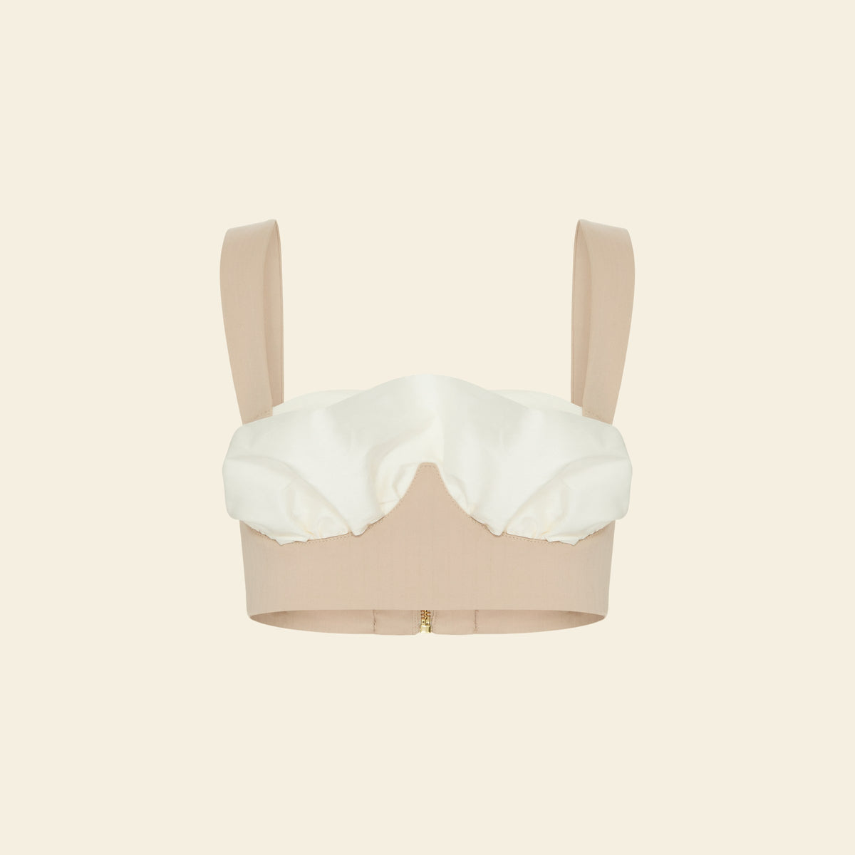 Top Bustier Drapeado Creme — still frente