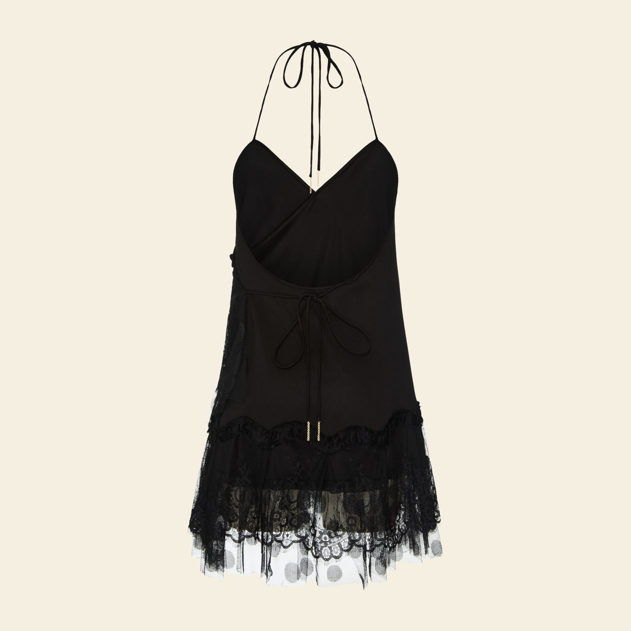 Vestido Camisola com Rendas Preto — still 2